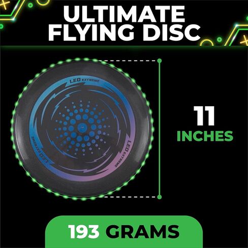 لعبة فريسبي المضيئة بمصباح LED من تويزيري - لعبة فريسبي تتوهج في الظلام للأطفال والكبار، مغامرة القرص الطائر للنهار والليل - سهلة الاستخدام ومثالية لألعاب التخييم in Kuwait