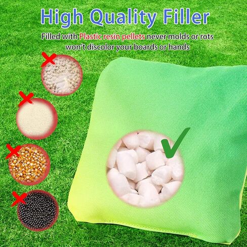 Cornhole Bags, Weather Resistant & Double Sided Slick and Stick Corn Hole Beans Bags Set of 8 Regulation Size with Carry Bag in Saudi Arabia