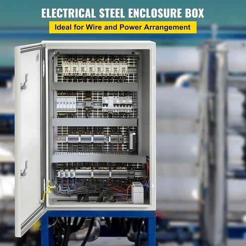 VEVOR NEMA Steel Enclosure, 16 x 12 x 8'' NEMA 4X Steel Electrical Box, IP66 Waterproof & Dustproof, Outdoor/Indoor Electrical Junction Box, with Mounting Plate in Saudi Arabia