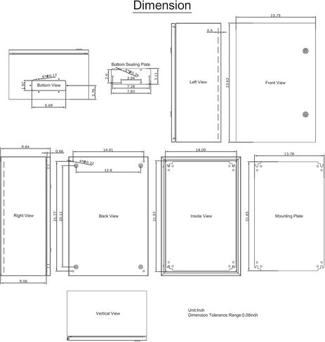 VEVOR NEMA Steel Enclosure, 16 x 12 x 8'' NEMA 4X Steel Electrical Box, IP66 Waterproof & Dustproof, Outdoor/Indoor Electrical Junction Box, with Mounting Plate in Saudi Arabia
