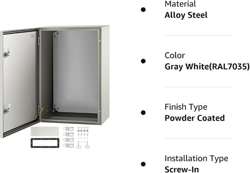 VEVOR NEMA Steel Enclosure, 16 x 12 x 8'' NEMA 4X Steel Electrical Box, IP66 Waterproof & Dustproof, Outdoor/Indoor Electrical Junction Box, with Mounting Plate in Saudi Arabia