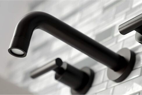 Kingston Brass KS8123CML Manhattan 2-Handle 8 in. Wall Mount Bathroom Faucet, Antique Brass in Saudi Arabia