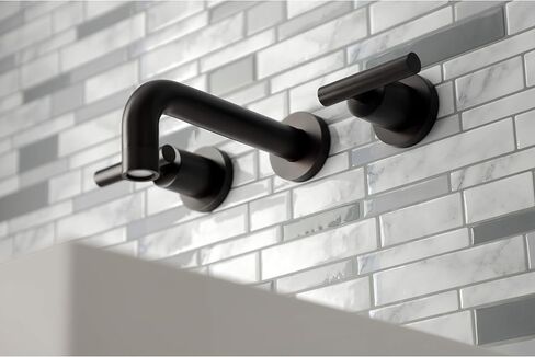 Kingston Brass KS8123CML Manhattan 2-Handle 8 in. Wall Mount Bathroom Faucet, Antique Brass in Saudi Arabia