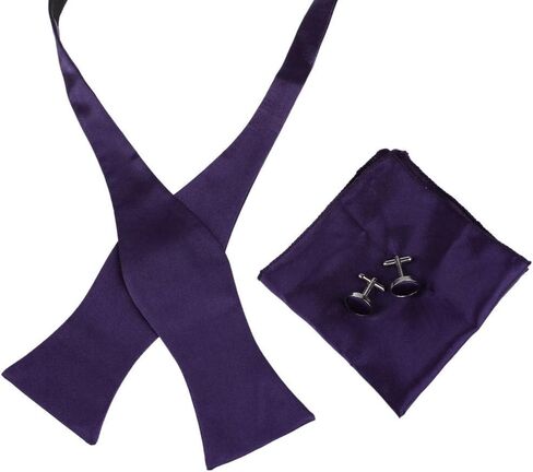 دان سميث الزفاف الصلبة ربطة القوس التعادل الذاتي القوس يشعر الحرير Famliy قميص الذاتي تعادل ربطة القوس فيونكة الجيب مربع الكفة مجموعة in Kuwait