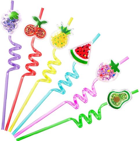 Paw Straws Birthday Party Decorations Supplies, 24pcs Paw Print Patrol Reusable Plastic Fun Cute Crazy Silly Drinking Straws+2pcs Cleaning Brush for Pet Dog Puppy Pals Cat Birthday Suppliers Favors in Saudi Arabia