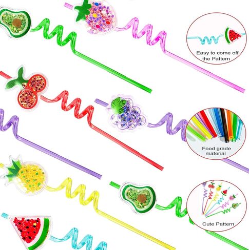 Paw Straws Birthday Party Decorations Supplies, 24pcs Paw Print Patrol Reusable Plastic Fun Cute Crazy Silly Drinking Straws+2pcs Cleaning Brush for Pet Dog Puppy Pals Cat Birthday Suppliers Favors in Saudi Arabia