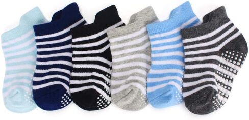 جوارب ESTAMICO للأطفال الأولاد والبنات مضادة للانزلاق للكاحل مع مقابض للأطفال الرضع والأطفال الصغار 6 أزواج in Kuwait