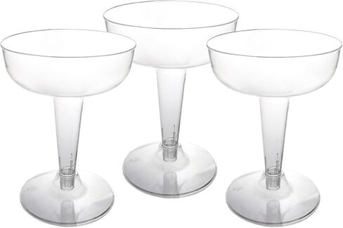 Party Essentials Plastic Champagne Glasses, 20-Count, Clear in Saudi Arabia