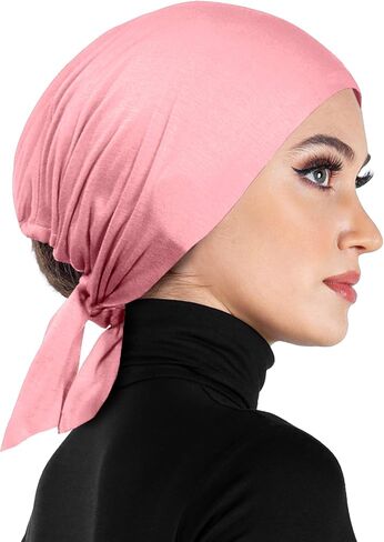 Women's Tie Bonnet Hat Cotton Head Scarf Beanie Drawstring Cap for Cancer Patients in Saudi Arabia