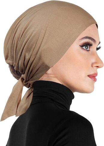 Women's Tie Bonnet Hat Cotton Head Scarf Beanie Drawstring Cap for Cancer Patients in Saudi Arabia