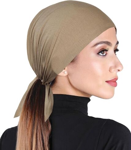Women's Tie Bonnet Hat Cotton Head Scarf Beanie Drawstring Cap for Cancer Patients in Saudi Arabia