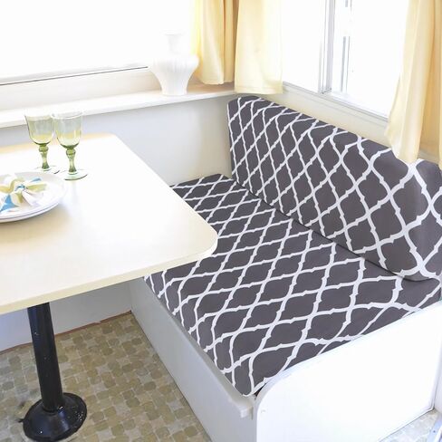 RV Dinette Cushion Covers Set of 2, Printed Camper Cushion Slipcovers, Washable Anti Slip Stretch Fabric (Sage Wild Green) in Saudi Arabia