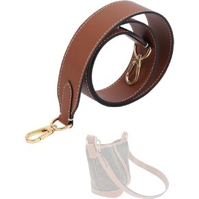 DGAZ Vachetta Leather Crossbody Strap for Celine Bucket bag with Gift Box, Handmade DIY purse strap(1.5 Inch Wide,27.6 Inch Long,Caramel(white thread))