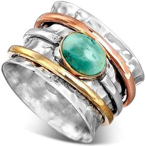 Jude Jewelers Silver Gold Pated Huge Size Created Turquoise Cocktail Party Wedding Band Anniversary Statement Ring