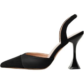 Coutgo Women's Slingback Pumps Pointed Toe Slip On Stiletto Heels Patchwork Dress Party Shoes in Kuwait