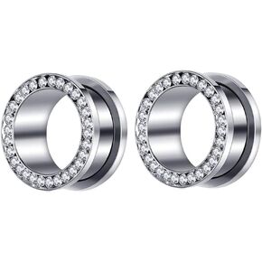 Crystal Ear Tunnels (0g(8mm))