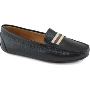 MJNY Womens Casual Comfortable Genuine Leather Lightweight Driving Moccasins Classic Fashion Webstrap Slip On Ladies Driving Loafer Flat Shoes