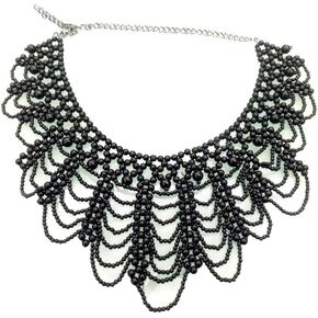 Vpang Detachable Blouse Fake Collar Elegant Pearl Beaded False Collar Choker Peter Pan Necklace