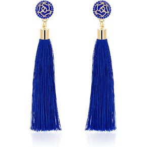 Zealmer Colorful Tassel Earrings For Women Bohemian Long Dangle Drop Statement Earrings Fashion Jewelry For Girls Birthday Christmas Valentines Day Gift