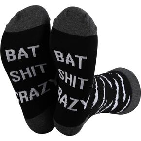 1 Pair Halloween Bat Socks Bat Shit Crazy Socks Spooky Season Socks Halloween Party Gift