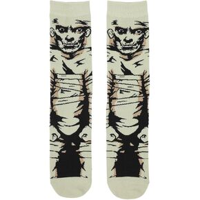 Bioworld Universal Monsters Mummy Men’s White Animigos Crew Socks, Multicolored, One size in Kuwait