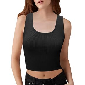 v28 Womens Tank Tops Stretch Ribbed Extra Long Slim Fit Knit Summer Sleeveless Shirt
