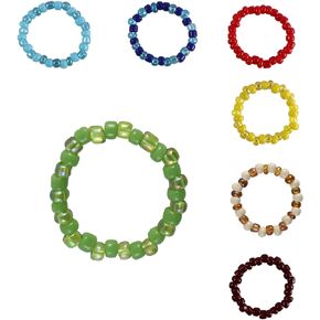 Colorful crystal beaded elastic ring with exquisite simplicity