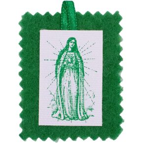 Our Lady's Green Scapular | Double Sided Tag Pendant | Includes Informational Pamphlet | Christian Prayer Devotional | Great Catholic Gift for Spiritual Comfort