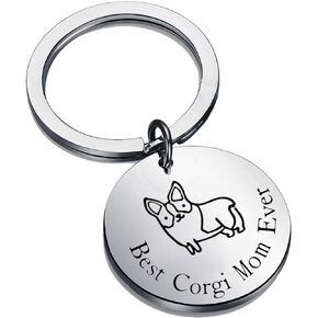 Funny Corgi Dog Mom Dad Gift Best Corgi Mom Dad Keychain