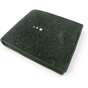 محفظة بيلجيو جلد ستينغراي شاغرين أصلية ثنائية الطي (أسود) in Kuwait