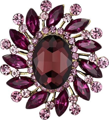 BriLove Austrian Crystal Rhinestone Gorgeous Oval Marquise Brooches for Women in Saudi Arabia