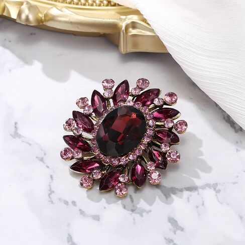 BriLove Austrian Crystal Rhinestone Gorgeous Oval Marquise Brooches for Women in Saudi Arabia