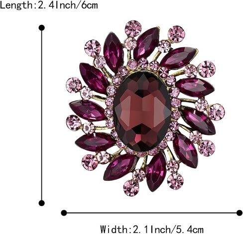 BriLove Austrian Crystal Rhinestone Gorgeous Oval Marquise Brooches for Women in Saudi Arabia