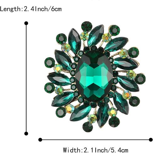 BriLove Austrian Crystal Rhinestone Gorgeous Oval Marquise Brooches for Women in Saudi Arabia
