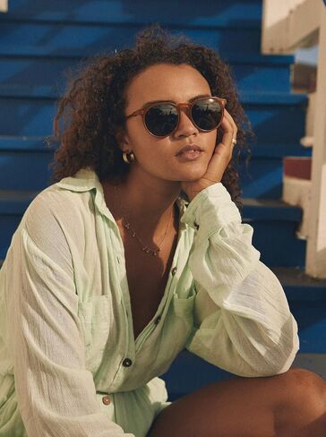 RAEN Ð Remmy Ð Unisex Retro Round Sunglasses UV Protection - Honey/Green Polarized Lens (Size 52 MM) in Saudi Arabia