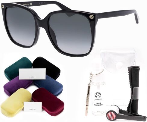 Gucci GG0022S Rectangular Sunglasses  + Bundle with eSHADES  Luxury Eyewear Kit in Saudi Arabia
