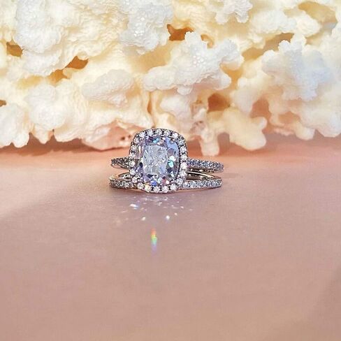 وسادة قطع خاتم الزفاف مجموعة معلمة هالة خاتم الخطوبة تكويم Micropave الخلود الزفاف الفرقة in Kuwait