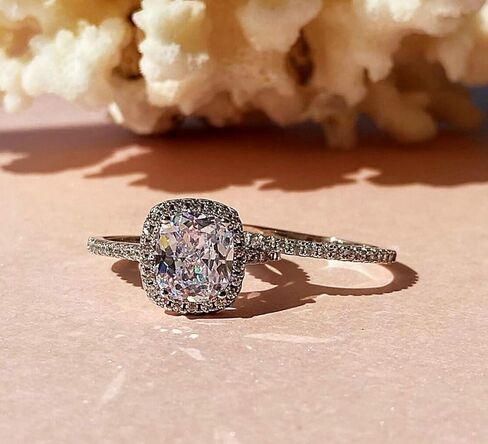 وسادة قطع خاتم الزفاف مجموعة معلمة هالة خاتم الخطوبة تكويم Micropave الخلود الزفاف الفرقة in Kuwait