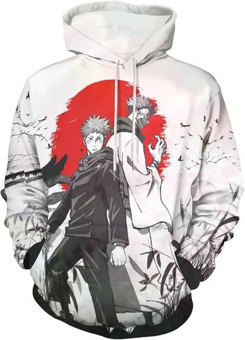 سويت شيرت بغطاء للرأس من Cosplay Life Jujutsu Kaisen، سويت شيرت بغطاء للرأس لشخصية مانغا أنيمي للجنسين للبالغين in Saudi Arabia