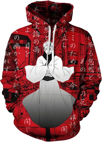 سويت شيرت بغطاء للرأس من Cosplay Life Jujutsu Kaisen، سويت شيرت بغطاء للرأس لشخصية مانغا أنيمي للجنسين للبالغين in Saudi Arabia