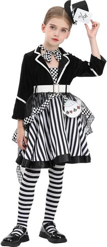 زي فتاة ماد هاتر للأطفال في عيد القديسين فستان هاتر زي ماد ومجموعة قبعة زي ماد هاتر للفتيات in Kuwait