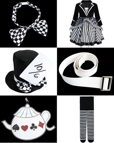 زي فتاة ماد هاتر للأطفال في عيد القديسين فستان هاتر زي ماد ومجموعة قبعة زي ماد هاتر للفتيات in Kuwait