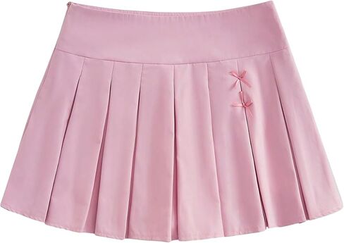 WDIRARA Women's Low Waist Pleated Skater A Line Mini Tennis Skirt Uniform Skirts in Saudi Arabia