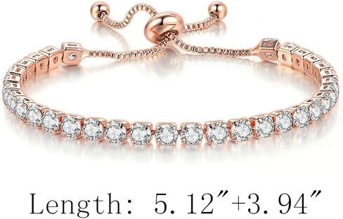 2Pcs Set Cubic Zirconia Crystal Classic Tennis Chain Adjustable Wide Thin Wrap Bracelets for Women Girls Gifts Jewelry Colorful Sparkling Shiny Dainty Elegant Statement in Saudi Arabia