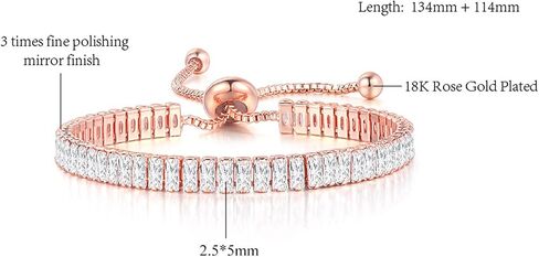 2Pcs Set Cubic Zirconia Crystal Classic Tennis Chain Adjustable Wide Thin Wrap Bracelets for Women Girls Gifts Jewelry Colorful Sparkling Shiny Dainty Elegant Statement in Saudi Arabia