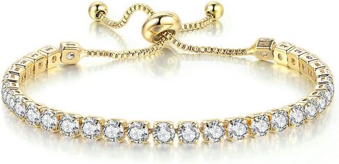 2Pcs Set Cubic Zirconia Crystal Classic Tennis Chain Adjustable Wide Thin Wrap Bracelets for Women Girls Gifts Jewelry Colorful Sparkling Shiny Dainty Elegant Statement in Saudi Arabia