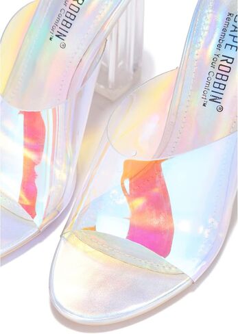 Cape Robbin Fusion Chunky Block High Heels for Women, Transparent Booties for Women in Saudi Arabia