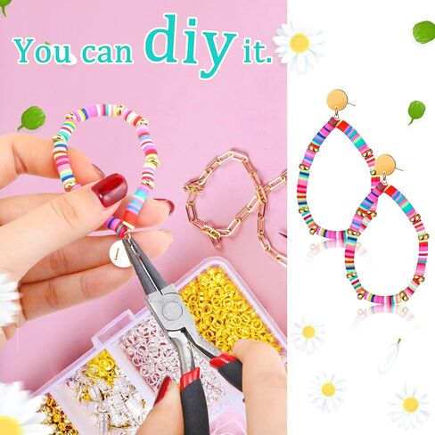 4 Pairs Heishi Hoop Earrings Rainbow African Vinyl Disc Bead Earrings Colorful Heishi Beaded Open Hoop Earring for Women in Saudi Arabia