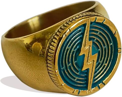2023 The Flash Season Cosplay Flash Ring Gold Plated 316L Stainless Steel Mens Boys Gift Jewelry Size 7~12# in Kuwait