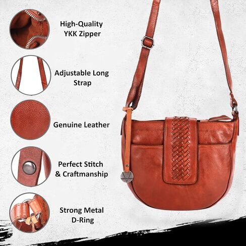 Vilenca Holland Genuine Leather Crossbody Sling Bags for Women, Bags for Women Trendy Casual Office Bag with Adjustable Strap in Kuwait